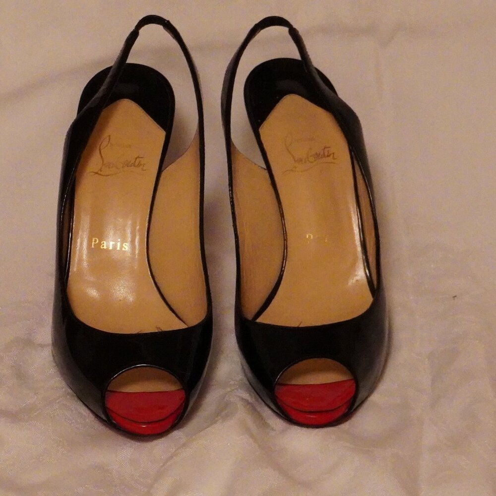 Black patent leather Christian Louboutin heels